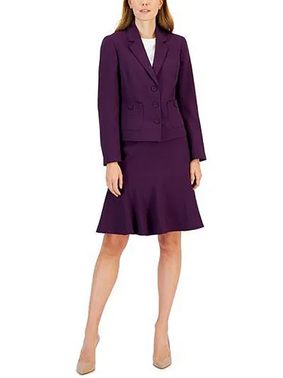 Le Suit Petites Womens Notch Collar Business Two-button Blazer In Purple