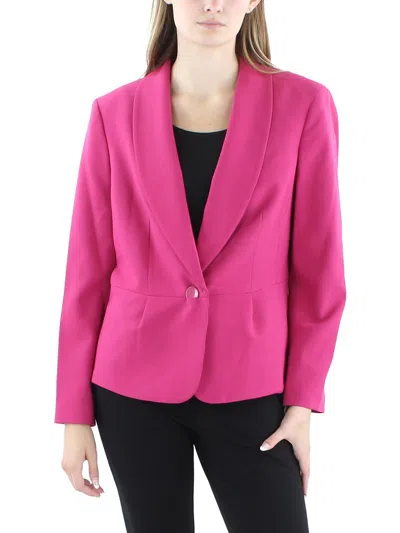 Le Suit Petites Womens Shawl Collar Work One-button Blazer In Pink