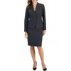 Le Suit Petites Womens Shoulder Pads Polyester Two-button Suit In Pink