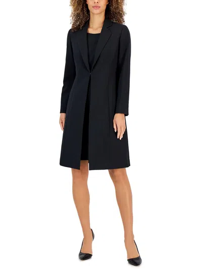 Le Suit Petites Womens Sleeveless Knee-length Shift Dress In Black