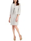 Le Suit Petites Womens Collarless Business Open-front Blazer In Multi