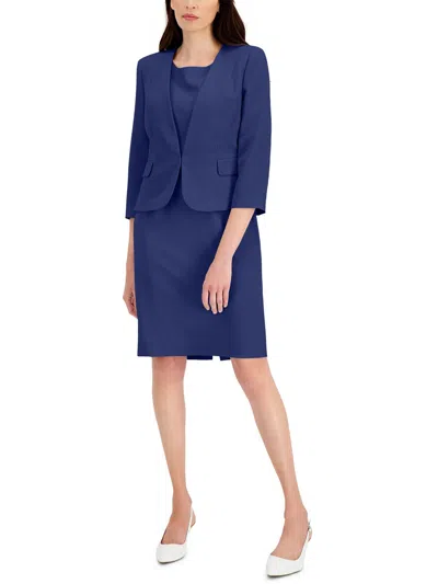 Le Suit Petites Womens Woven 2pc Dress Suit In Blue