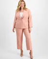 Le Suit Women's Notch-collar One-button Pantsuit, Regular & Petite In Dusty Rose
