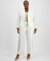 Le Suit Plus Size Shawl-collar Pant Suit In Vanilla Ice