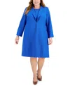 Le Suit Plus Womens 2pc Office Dress Suit In Cabana Blue