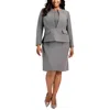 Le Suit Plus Womens Suit Separate Office Open-front Blazer In Gray