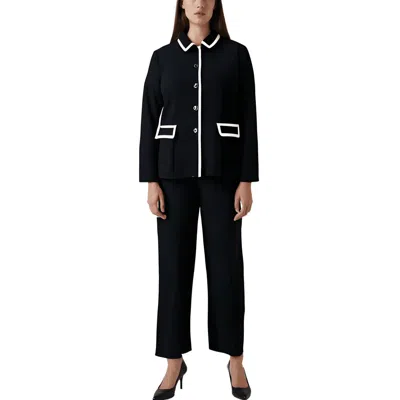 Le Suit Plus Womens 2pc Workwear Pant Suit In Black