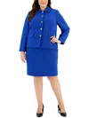 Le Suit Plus Womens Crepe Skirt Suit In Multi