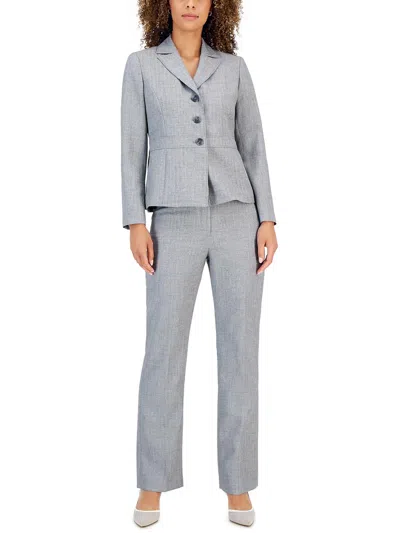 Le Suit Petites Womens 2pc Polyester Pant Suit In Grey