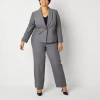 Le Suit Straight Leg Womens-plus 2-pc. Pant Suit In Gray