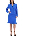 Le Suit Three-button Jacket & Flounce-hem Skirt, Regular & Petite In Cornflower