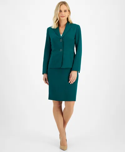 Le Suit Women's Blazer & Pencil Skirt Suit Regular & Petite In Emerald