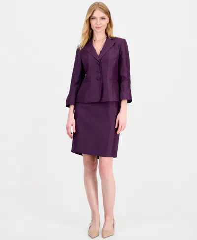 Le Suit Women's Classic Fit Bell-sleeve Pencil Jacket And Skirt, 2-piece Set In Brown