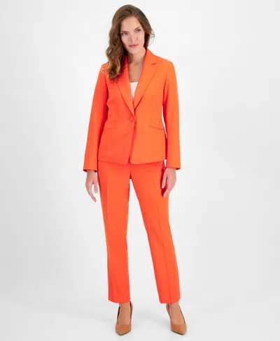 Le Suit Women's Crepe One-button Pantsuit, Regular & Petite Sizes In Valencia