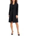 Le Suit Petites Womens Sleeveless Knee-length Shift Dress In Black