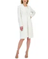 Le Suit Women's Crepe Topper Jacket & Sheath Dress Suit Set, Regular And Petite In White