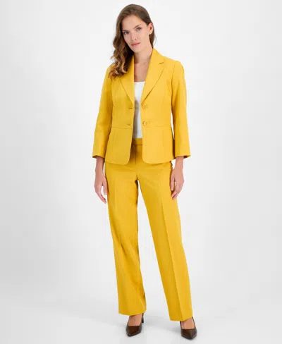 Le Suit Women's Crepe Two-button Blazer & Pants, Regular And Petite