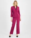 Le Suit Women's Single-button Blazer And Slim-fit Pantsuit In Pink