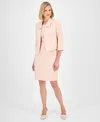 Le Suit Women's Cropped Open-front Jacket & Empire-seamed Sheath Dress In Lt. Blossom