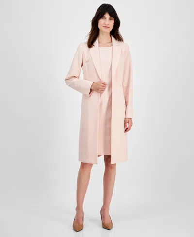 Le Suit Women's Elongated Blazer Dress Suit Set, Regular & Petite In Pink