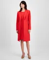 Le Suit Women's Elongated Blazer Dress Suit Set, Regular & Petite In Red