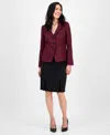 Le Suit Women's Houndstooth Jacket & Pleated Pencil Skirt Suit In Multi
