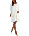 Le Suit Women's Jacquard Long Jacket & Sheath Dress, Regular And Petite Sizes In Vanilla Ice
