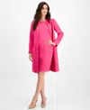 Le Suit Women's Jewel-neck Topper & Empire-seam Midi Dress Set In Lipstick