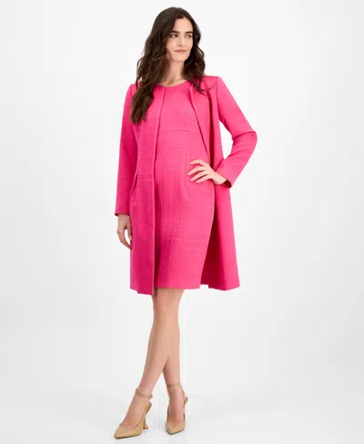 Le Suit Women's Jewel-neck Topper & Empire-seam Midi Dress Regular & Petite In Lipstick