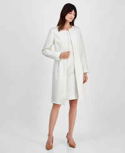 Le Suit Women's Jewel-neck Topper & Empire-seam Midi Dress Regular & Petite In Vanilla Ice