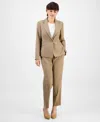 Le Suit Women's Notch-collar One-button Pantsuit In Multi