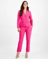 Le Suit Women's Notch-collar Two-button Seamed Jacket & Fly-front Straight-leg Pants, Regular & Petite In Lipstick