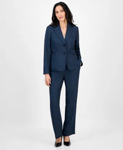 Le Suit Women's Notched Collar Wide-leg Pantsuit