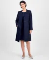 Le Suit Women's One-button Long-sleeve Topper Jacket & Sleeveless Sheath Dress In Midnight Navy