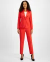 Le Suit Women's One-button Straight-leg Pantsuit, Regular & Petite In Ruby