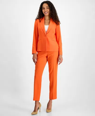 LE SUIT WOMEN'S ONE-BUTTON STRAIGHT-LEG PANTSUIT, REGULAR & PETITE
