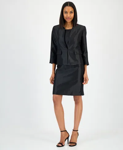 Le Suit Women's Open-front Jacket & Sleeveless Sheath Dress In Black