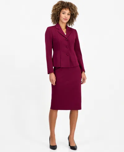 Le Suit Women's Peplum Pencil Notched-collar Jacket And Skirt, 2-piece Set In Blue