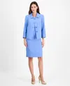 Le Suit Women's Seamed Dress Suit Set, Regular & Petite In Pale Blue