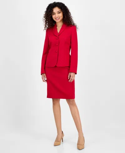 Le Suit Women's Shawl-collar Jacket & Pencil Skirt Suit In Red