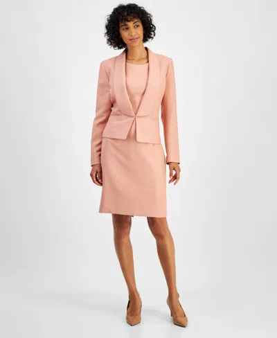 Le Suit Women's Shawl-collar Jacket Dress Suit Regular & Petite In Dusty Rose