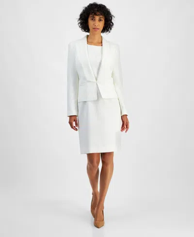 Le Suit Women's Shawl-collar Jacket Dress Suit Regular & Petite In Vanilla Ice