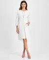 Le Suit Women's Sheath Dress With Topper Jacket In Vanilla Ice