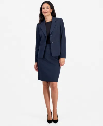 Le Suit Women's Slim-fit Notch-collar Two-button Jacket And Skirt, 2-piece Set In Midnight Navy Multi