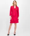 Le Suit Women's Tulip Collar Jacket & Tiered Skirt Suit Set, Regular & Petite In Red