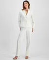 Le Suit Women's Two-button Shawl Collar Jacket & Side-zip Pants, Regular & Petite In Vanilla Ice