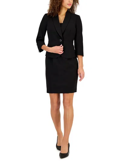 Le Suit Women's Shawl-collar Jacket & Sheath Dress Suit In Black