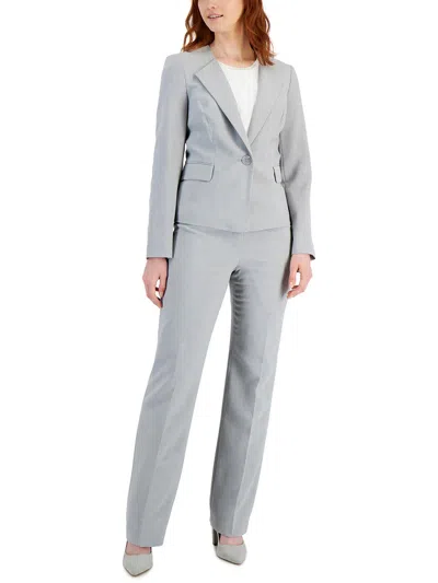 Le Suit Womens 2pc Polyester Pant Suit In Grey