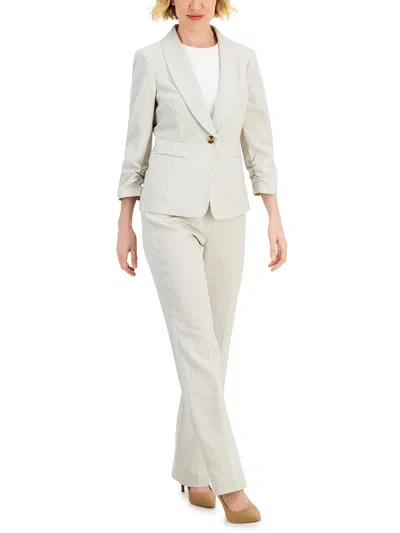 Le Suit Womens 2pc Polyester Pant Suit In White