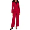 Le Suit Womens Collar Polyester Two-button Suit In Red